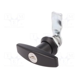 1 pcs x ROZTOCZE - 2.T18.002-21 - Lock, zinc and aluminium alloy, 21mm, black finish, Kit: key x2