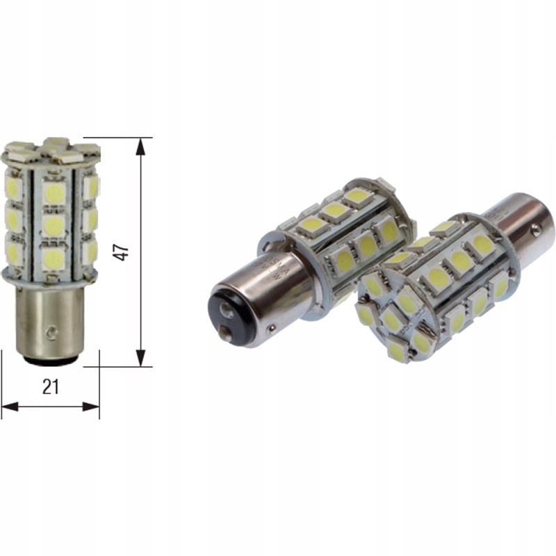 LED bulb bosma 24xsmd 5050 bay15d p21 5w 12 24v