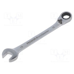 1 pcs x PROXXON - 23137 - Wrench, combination spanner,with ratchet, 15mm, MicroSpeeder