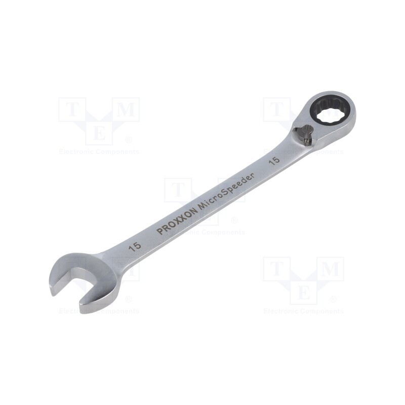 1 pcs x PROXXON - 23137 - Wrench, combination spanner,with ratchet, 15mm, MicroSpeeder