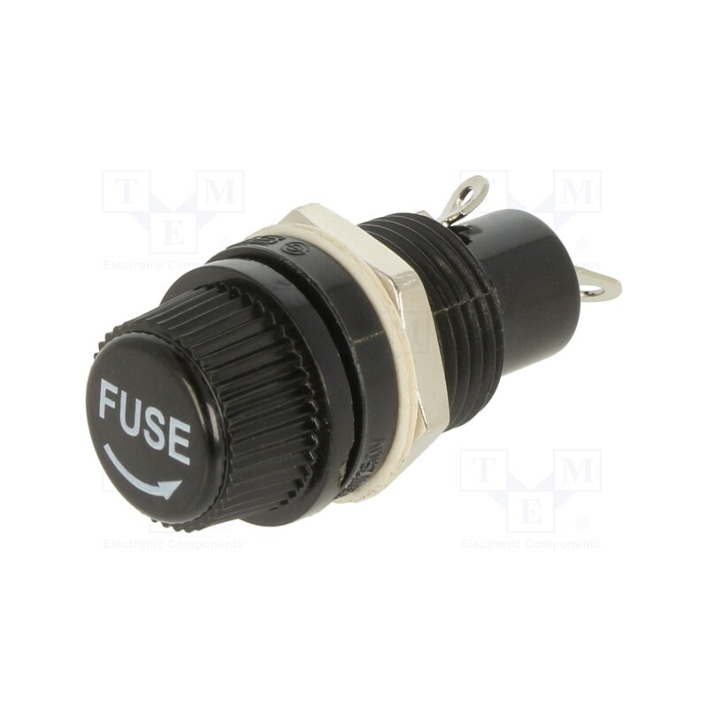 1 pcs x OPTIFUSE - PMC-KS-01-SOS - Fuse holder, 5x20mm, 10A, on panel, 250VAC, UL94V-2, Mat: phenolic