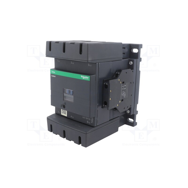 1 pcs x SCHNEIDER ELECTRIC - LC1D115BD - Contactor: 3-pole, NO x3, Auxiliary contacts: NO + NC, 24VDC, 115A