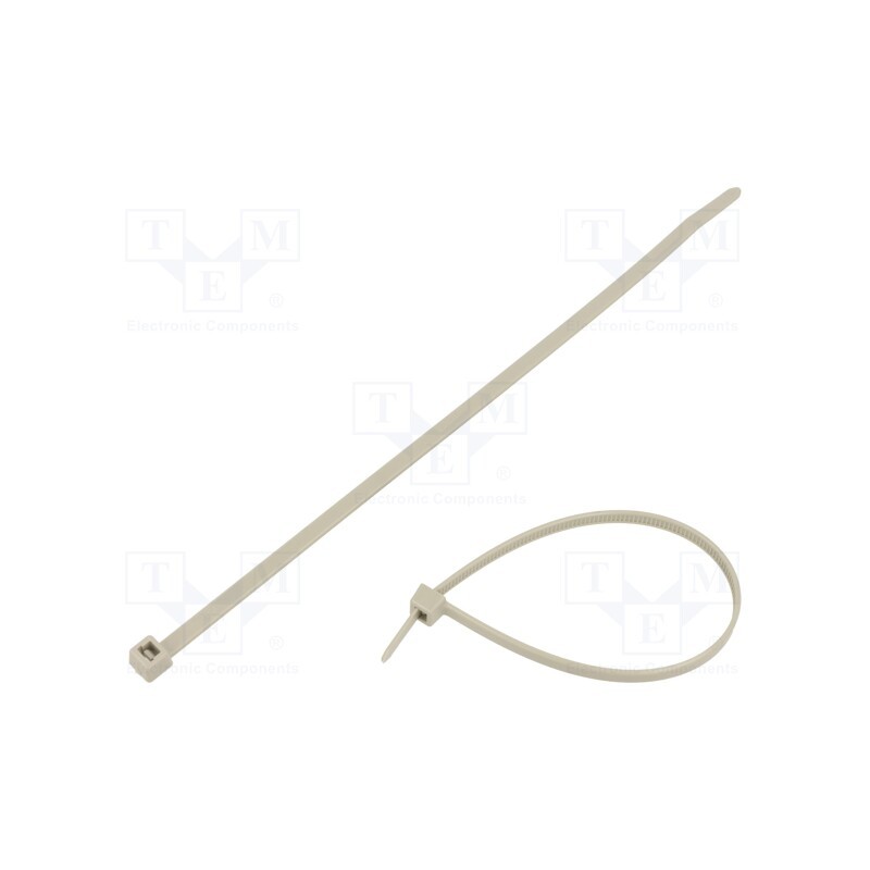 100 pcs x HELLERMANNTYTON - 116-08018 - Cable tie, L: 210mm, W: 4.7mm, polyamide, 355N, grey, Ømax: 55mm, T80R