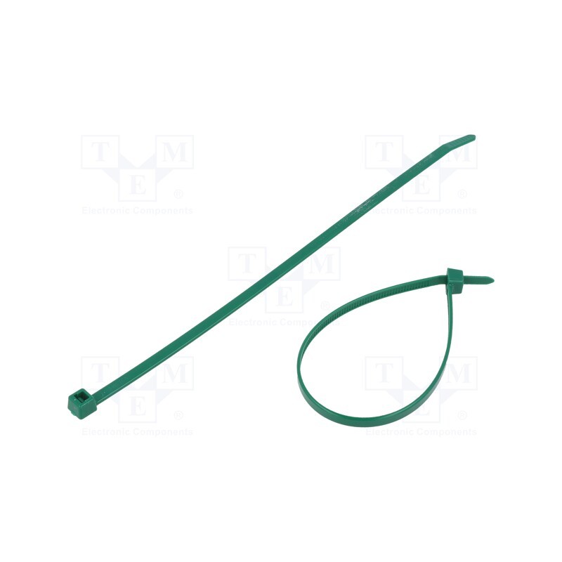 100 pcs x HELLERMANNTYTON - 116-08015 - Cable tie, L: 210mm, W: 4.7mm, polyamide, 355N, green, Ømax: 55mm