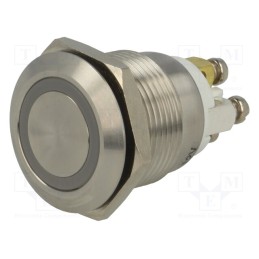 1 pcs x ONPOW - GQ19F-10E/RG/12/S (DUAL LED, 12V) - Switch: vandal resistant, Pos: 2, SPST-NO, 2A/36VDC, IP65, OFF-(ON)