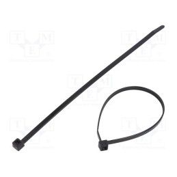 100 pcs x HELLERMANNTYTON - 111-04889 - Cable tie, L: 200mm, W: 4.6mm, polyamide, 225N, black, Ømax: 50mm