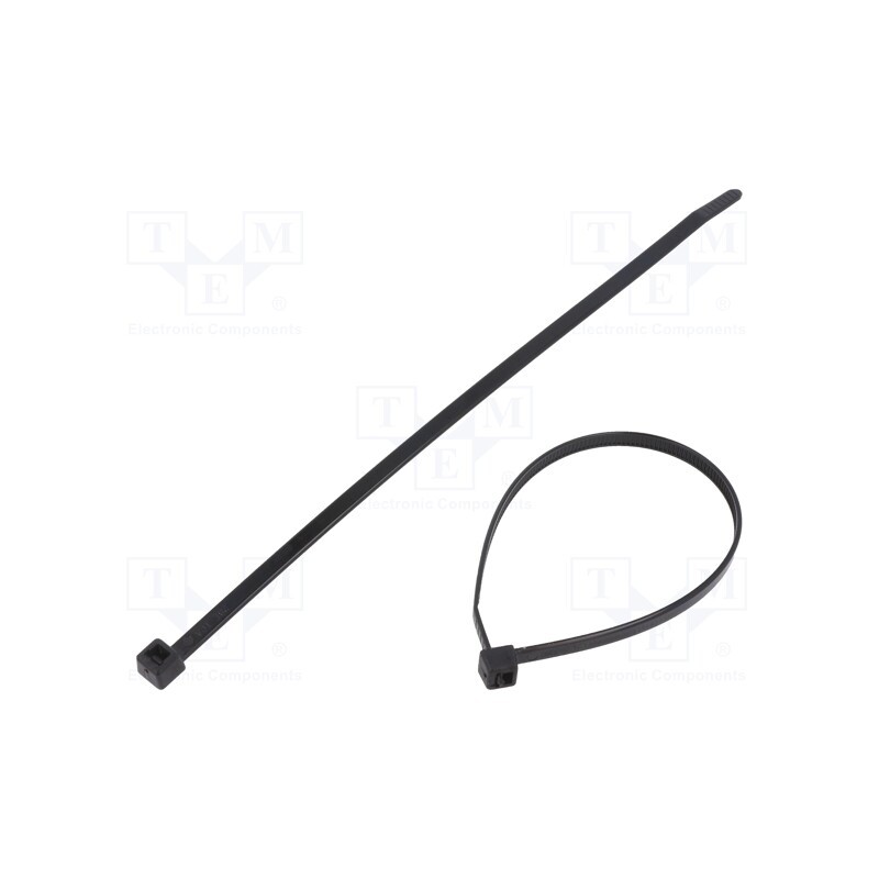 100 pcs x HELLERMANNTYTON - 111-04889 - Cable tie, L: 200mm, W: 4.6mm, polyamide, 225N, black, Ømax: 50mm