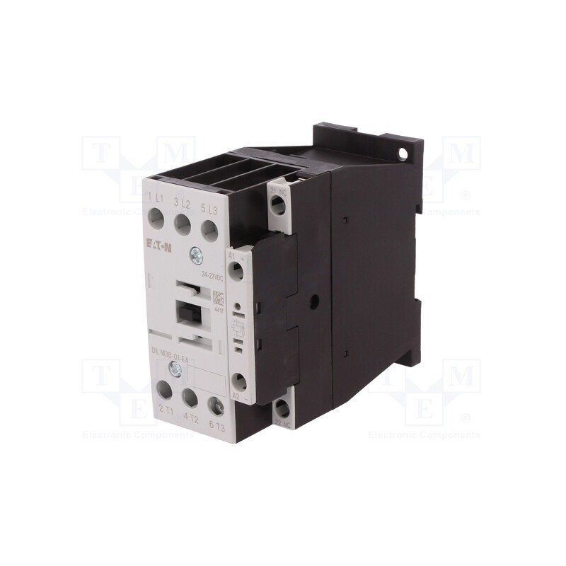 1 pcs x EATON ELECTRIC - DILM38-01-EA(RDC24) - Contactor: 3-pole, NO x3, Auxiliary contacts: NC, 24VDC, 38A, 690V