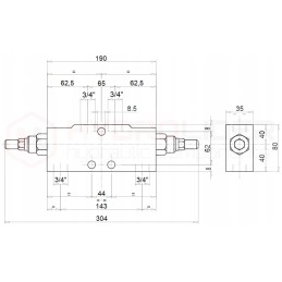 Overcenter valve for vbcd 3 4 de a 100l 350bar ohm