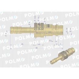 Pneumatic quick connector p26 nw7 2 plug for shaft