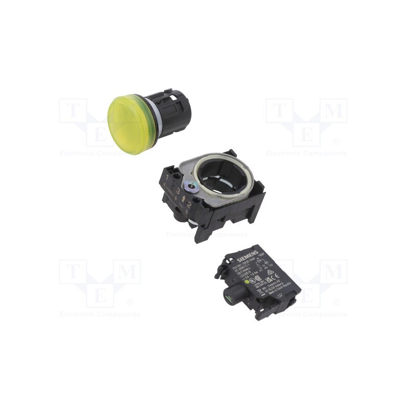 1 pcs x SIEMENS - 3SU1102-6AA30-1AA0 - Control lamp, 22mm, -25÷70°C, Illumin: LED, Ø22mm, IP67, 24VAC