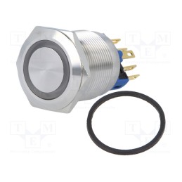 1 pcs x ONPOW - GQ22-11ZE/Y/24V - Switch: vandal resistant, Pos: 2, SPST-NO + SPST-NC, 3A/220VAC