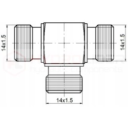 Hydraulic tee connector type bbb 14 14 14