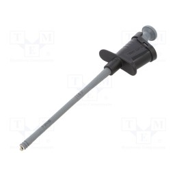 1 pcs x SCHu00dcTZINGER - SKPS 8334 NI / SW - Clip-on probe, hook type, 6A, black, Plating: nickel plated, 4mm