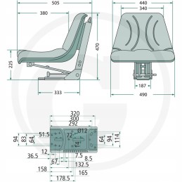 Suspended reclining granite operator seat