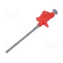1 pcs x SCHu00dcTZINGER - SKPS 8334 NI / RT - Clip-on probe, hook type, 6A, red, Plating: nickel plated, 4mm