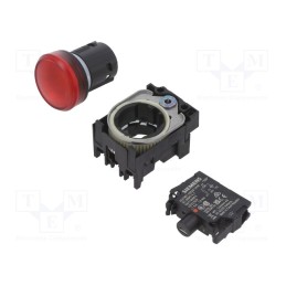 1 pcs x SIEMENS - 3SU1102-6AA20-1AA0 - Control lamp, 22mm, -25÷70°C, Illumin: LED, Ø22mm, IP67, 24VAC, red