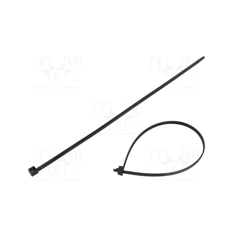 100 pcs x HELLERMANNTYTON - 115-06760 - Cable tie, multi use, L: 300mm, W: 4.8mm, polyamide, 200N, black