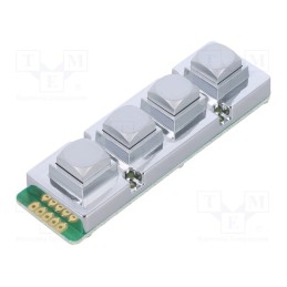 1 pcs x ACCORD - AK-104-B-SSS-WP-MM - Keypad, No.of butt: 4, metal, Mech.durability: 1000000cycles, 1.5N