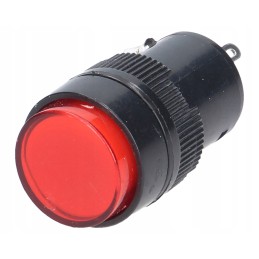 Red LED indicator, 15mm diameter housing