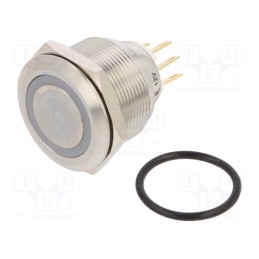 1 pcs x ONPOW - LAS1GQ25-11E/B/12V/S - Switch: vandal resistant, Pos: 2, SPDT, 3A/220VAC, 5A/24VDC, IP65