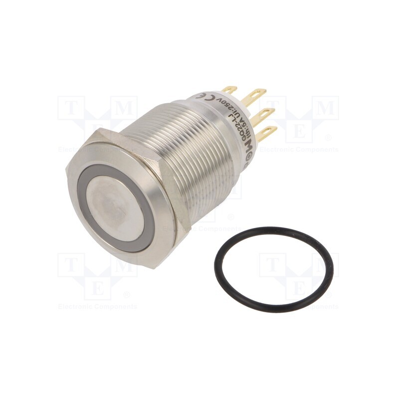 1 pcs x ONPOW - LAS1GQ22-11ZE/W/12V/S - Switch: vandal resistant, Pos: 2, SPDT, 3A/220VAC, 5A/24VDC, IP65