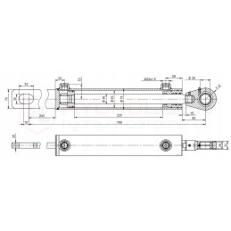 Hydraulic piston cylinder 63 36 stroke 320mm l 789