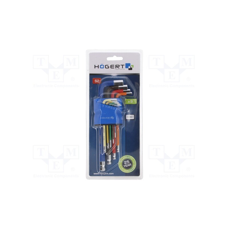 1 set x Hu00d6GERT TECHNIK - HT1W806 - Wrenches set, hex key,spherical, long, 9pcs.