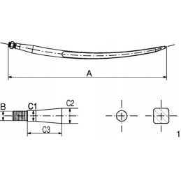 Loader catch, curved, closing double profile