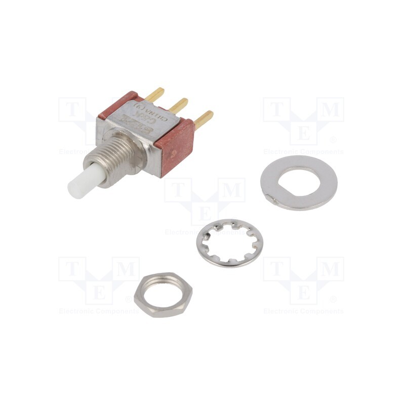 1 pcs x C&K - 8121SHCGE - Switch: push-button, Pos: 2, SPDT, 1A/120VAC, 1A/28VDC, ON-(ON)