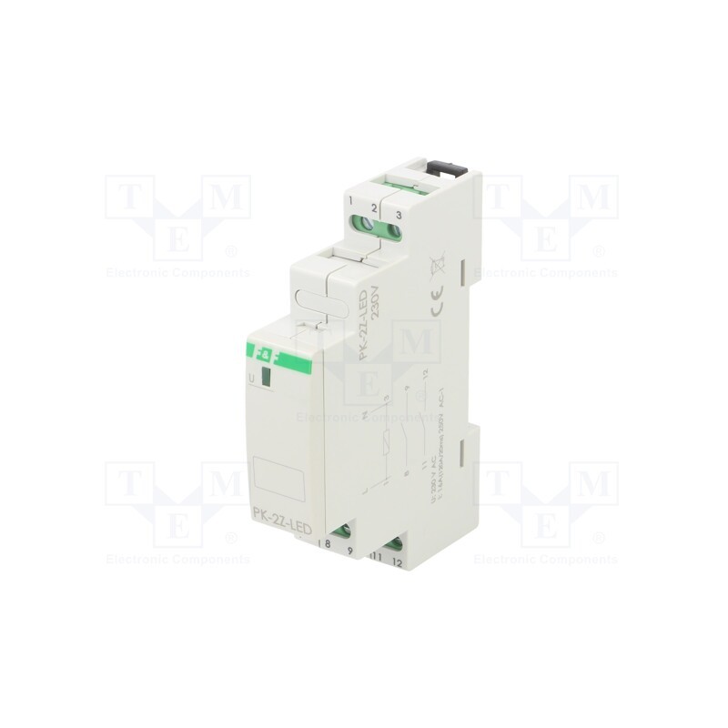 1 pcs x F&F - PK-2Z-LED-230V - Relay: installation, impulse, NO, Ucoil: 230VAC, -25÷50°C, IP20