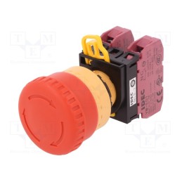 1 pcs x IDEC - YW1B-V4E02R - Switch: emergency stop, 22mm, Stabl.pos: 2, NC x2, red, IP65, Pos: 2