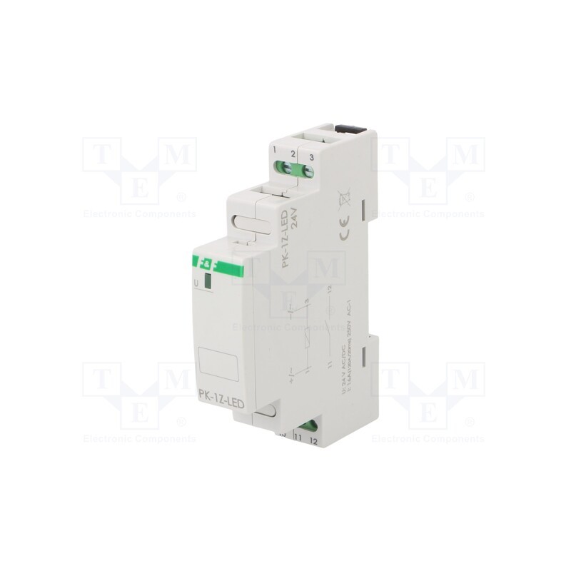 1 pcs x F&F - PK-1Z-LED-24V - Relay: installation, impulse, NO, Ucoil: 24VAC,24VDC, 16A, -25÷50°C