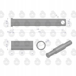 Fork mounting pin with frame C 330 360 Ursus