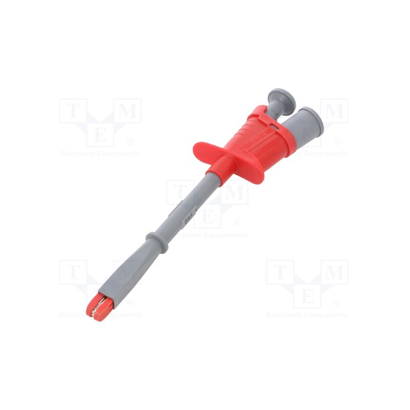 1 pcs x ELECTRO-PJP - 6009-PROB-2 - Clip-on probe, crocodile, 20A, red, Grip capac: max.15mm, 1000V