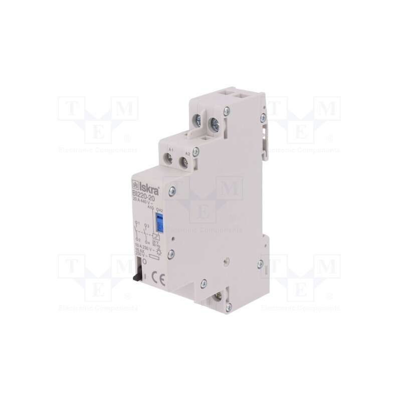 1 pcs x ISKRA - 30.070.091 - Relay: installation, bistable,impulse, NO x2, Ucoil: 24VAC, 20A