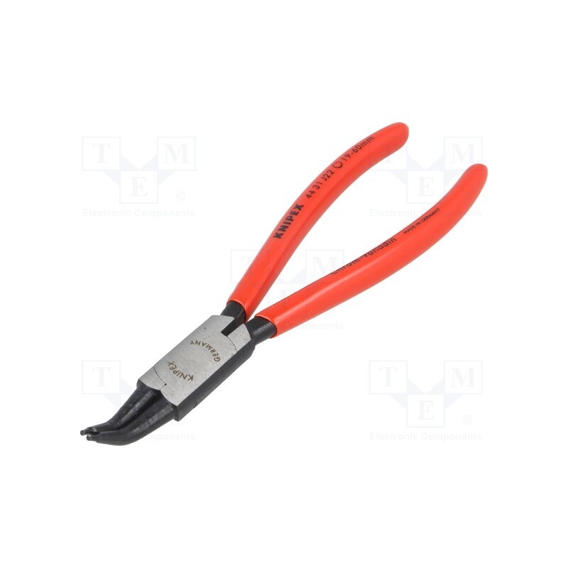 1 pcs x KNIPEX - 44 31 J22 - Pliers, for circlip, internal, 19÷60mm, Pliers len: 180mm, angular