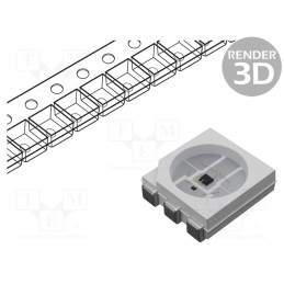 2 pcs x WAH WANG HOLDING - WW-WRD50TC-Q - LED, SMD, 5050,PLCC6, white warm, 4000÷7000mcd, 120°, 60mA