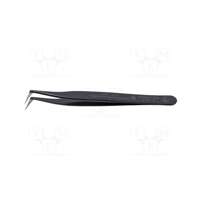 1 pcs x BERNSTEIN - 5-089-13 - Tweezers, Blade tip shape: sharp, Tweezers len: 115mm, ESD