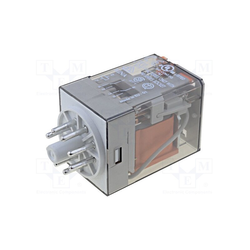 1 pcs x FINDER - 60.12.8.110.0040 - Relay: electromagnetic, DPDT, Ucoil: 110VAC, Icontacts max: 10A