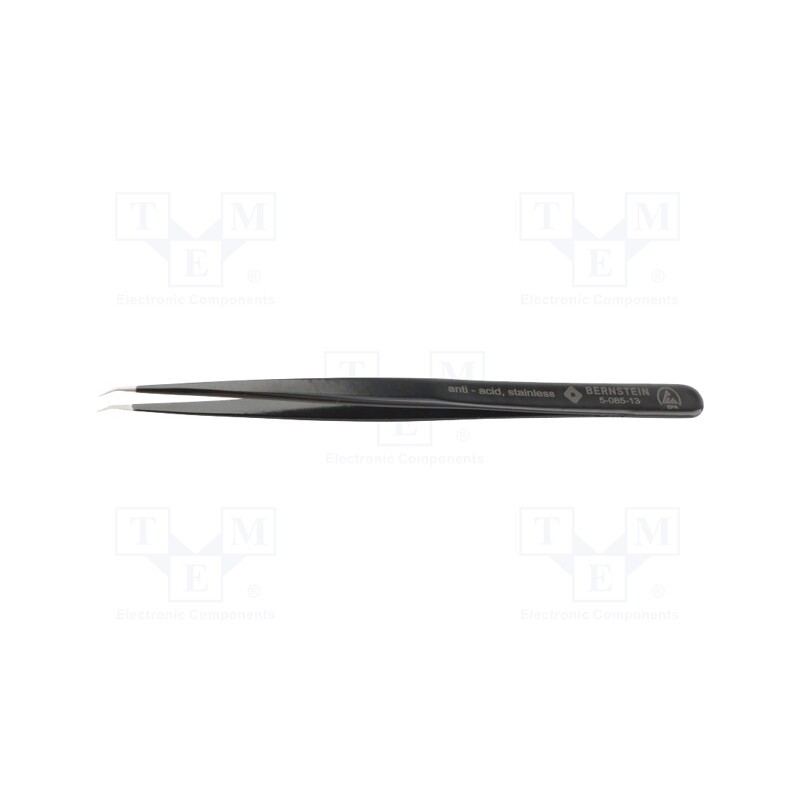 1 pcs x BERNSTEIN - 5-085-13 - Tweezers, Blade tip shape: sharp, Tweezers len: 140mm, ESD