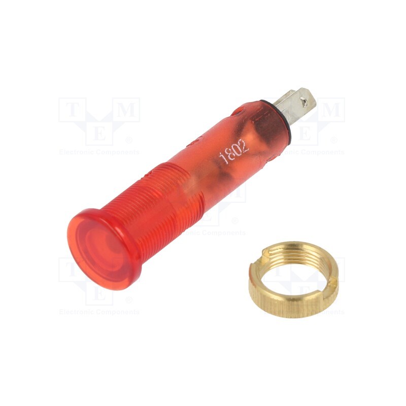 1 pcs x SCHNEIDER ELECTRIC - XVLA234 - Indicator: LED, flat, red, 24VDC, Ø8mm, IP40, connectors 2,8x0,5mm