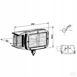Right rectangular halogen headlight, screwed on