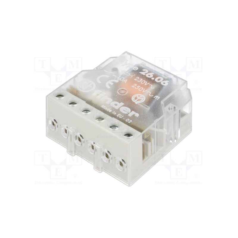 1 pcs x FINDER - 26.06.8.230.0000 - Relay: installation, bistable,impulse, NO x2, Ucoil: 230VAC, 10A
