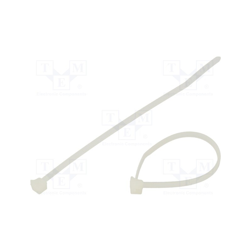 100 pcs x HELLERMANNTYTON - 112-51919 - Cable tie, L: 100mm, W: 2.5mm, polyamide, 89N, natural, Ømax: 13mm