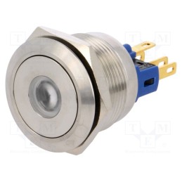 1 pcs x ONPOW - GQ22-11D/G/12V - Switch: vandal resistant, Pos: 2, SPST-NO + SPST-NC, 3A/220VAC