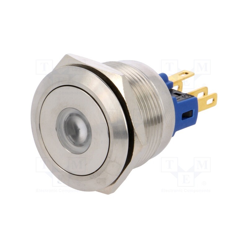 1 pcs x ONPOW - GQ22-11D/G/12V - Switch: vandal resistant, Pos: 2, SPST-NO + SPST-NC, 3A/220VAC