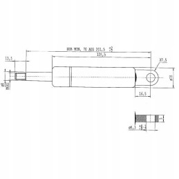 Gas spring 201 5 mm 180n type f stabilus