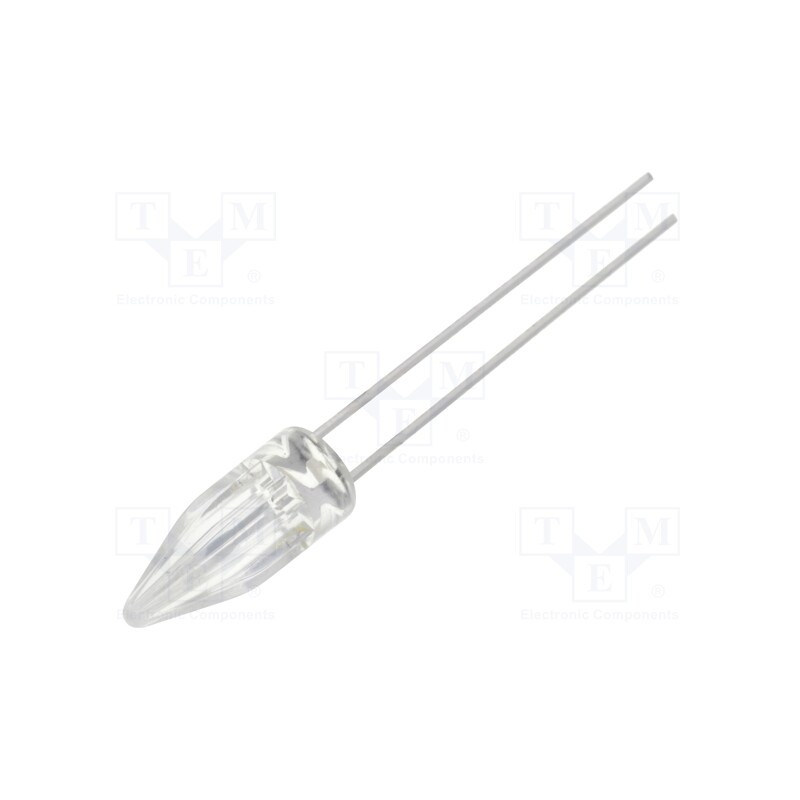 2 pcs x OPTOSUPPLY - OSPW5AA1B - LED, 5mm, white cold, 1560÷3000mcd, 130°, 3.1÷3.6V, 20mA, Rocket