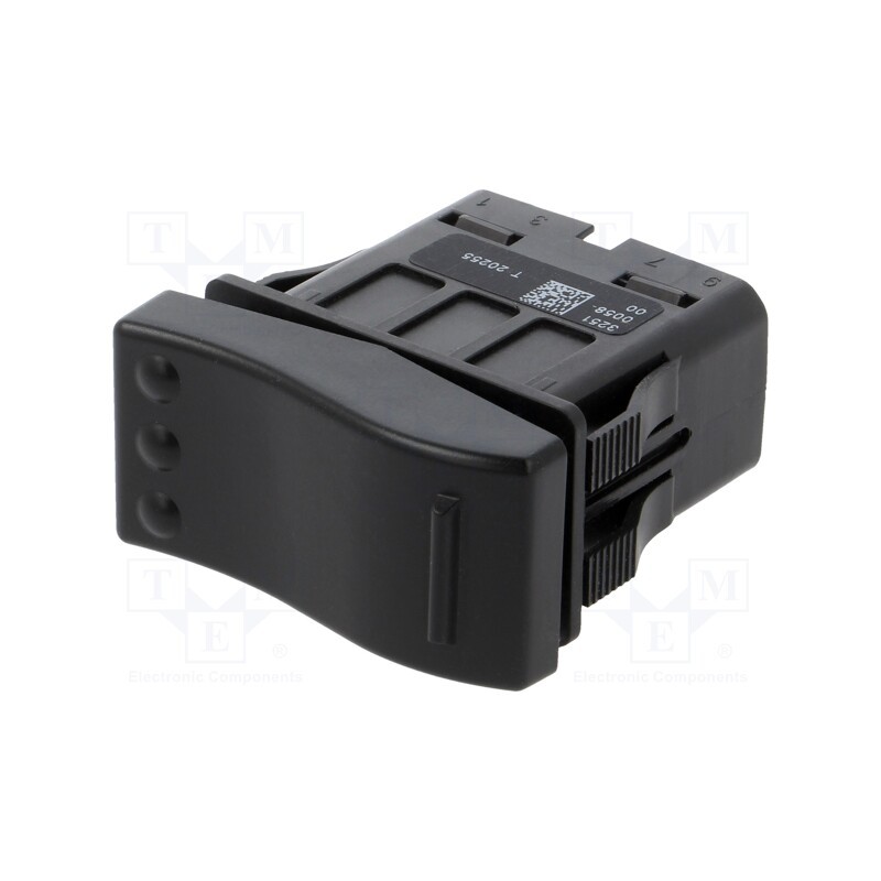 1 pcs x Marquardt - 3251.0058 - ROCKER, SPST-NO, Pos: 2, OFF-(ON), 10A/12VDC, black, none, 100mΩ